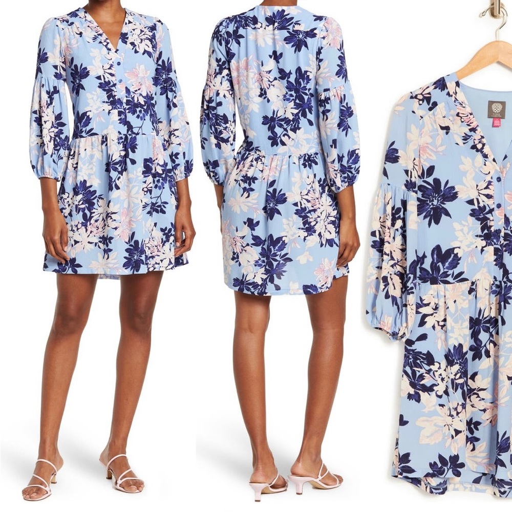 Vince Camuto Pebble Crepe Front Button Dress. Worn once